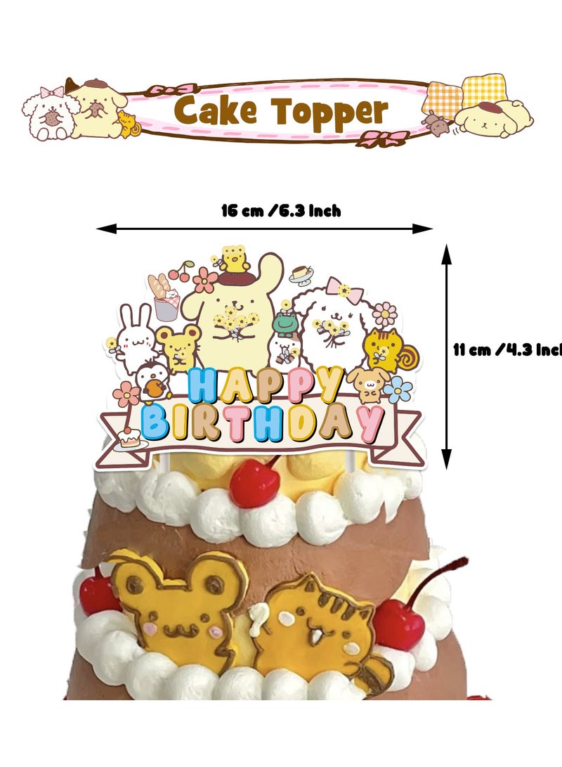 عام ديكور حفل عيد ميلاد بموضوع "كلب البودنج": ارفاف بومبوم بورين، لفافة علم عيد ميلاد، كعكة، بطاقة، بالونات. - Image 2