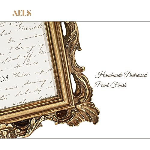 AELS 8x10 Inch Vintage Picture Frame, Elegant Antique Photo Frames with Glass Front, Photo Display, Tabletop Wall Hanging, Gift Ideas, Golden Bronze - Image 5
