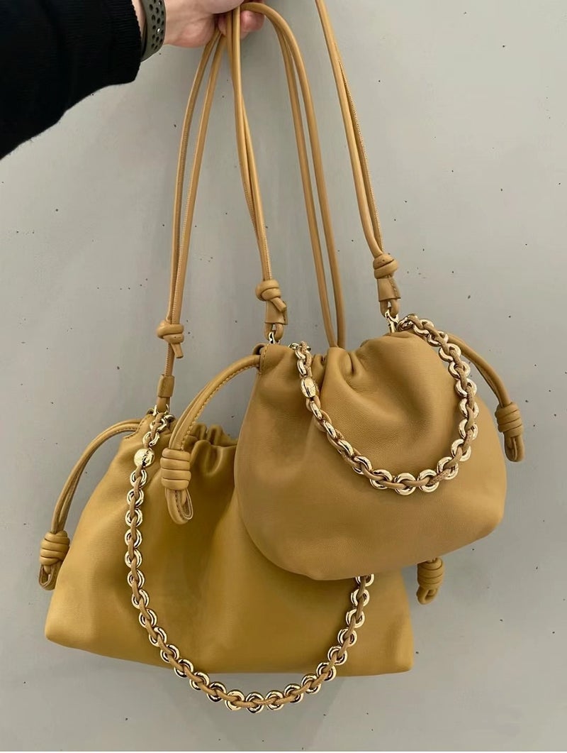 Luojia'S New Soft Leather Flamenco Purse Cloud Bag Lucky Bag New Chinese Style Single Shoulder Crossbody Bag - Image 5