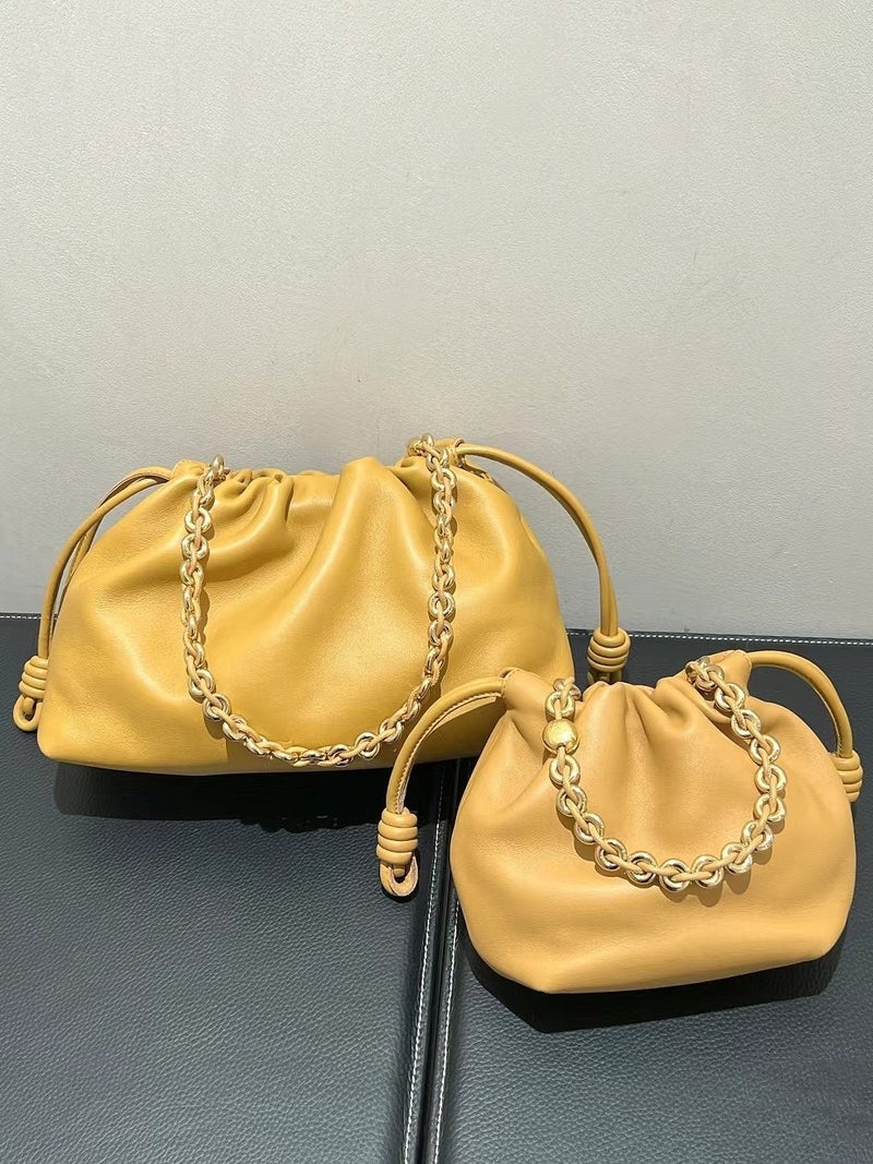 Luojia'S New Soft Leather Flamenco Purse Cloud Bag Lucky Bag New Chinese Style Single Shoulder Crossbody Bag - Image 2