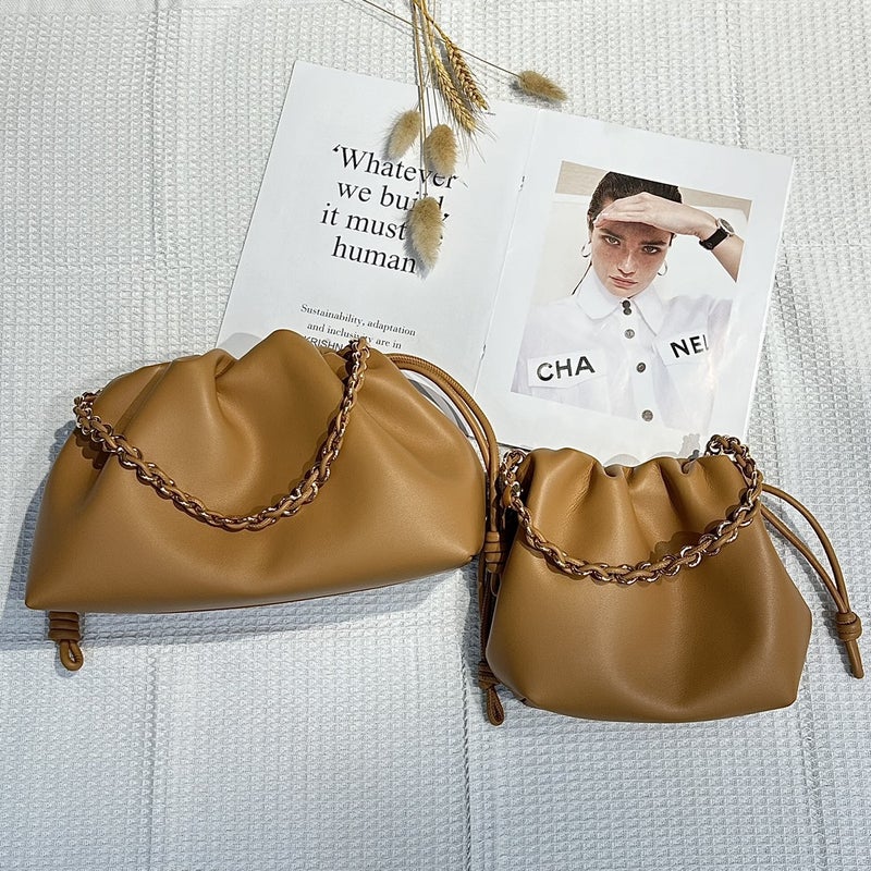 Luojia'S New Soft Leather Flamenco Purse Cloud Bag Lucky Bag New Chinese Style Single Shoulder Crossbody Bag - Image 1