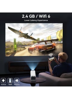 TIGER Mini Projector 4K, Native 1080P Smart Projector Built-in Android TV 11.0, with Wifi and Bluetooth, Auto Keystone 10000 Lumens, 180 Degree Rotation Short Throw Projector HY320 (White) - Best for Home Cinema, Gaming, Movies, and Outdoor Entertainment  - Image 2
