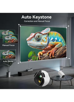 TIGER Mini Projector 4K, Native 1080P Smart Projector Built-in Android TV 11.0, with Wifi and Bluetooth, Auto Keystone 10000 Lumens, 180 Degree Rotation Short Throw Projector HY320 (White) - Best for Home Cinema, Gaming, Movies, and Outdoor Entertainment  - Image 3