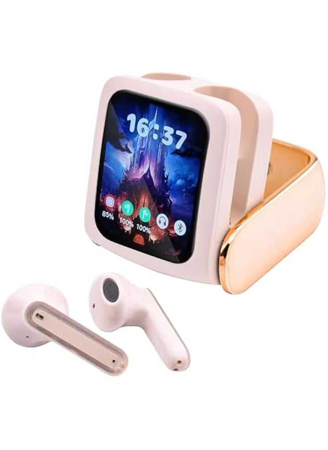 Generic - TWS Bluetooth Touch Screen Earbuds with Screen TWS Wireless Touchscreen Earbuds for Small Ear Canals Blue Tooth Ear Buds Wireless Earphones for iPhone Android Bluetooth Ear Buds Small Ears - Image 1