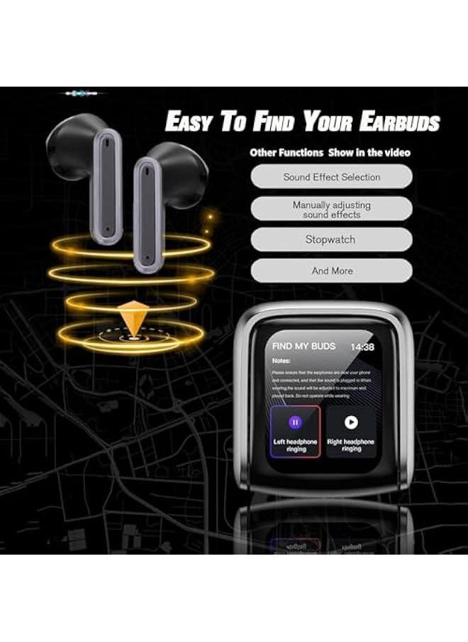 Generic - TWS Bluetooth Touch Screen Earbuds with Screen TWS Wireless Touchscreen Earbuds for Small Ear Canals Blue Tooth Ear Buds Wireless Earphones for iPhone Android Bluetooth Ear Buds Small Ears - Image 1