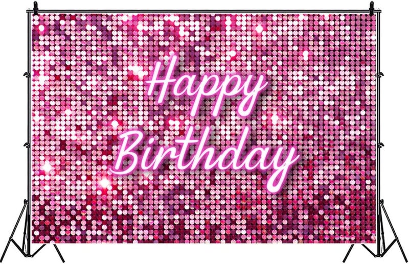 اي ار اس خلفية تصوير فوتوغرافي مربعة لامعة باللون الوردي الفاتح من ARS، مثالية لحفلات أعياد الميلاد من سن 16 إلى 30، مزينة بالترتر، مناسبة لجلسات التصوير الفوتوغرافي، مع لافتة مقاس 6 × 4 قدم. - Image 3