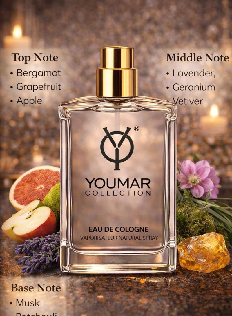 YOUMAR Fresh Eau de Cologne for Men & Women 25ml | Long-Lasting Clean & Refreshing Scent | Youmar Collection No. 1005 - Image 2