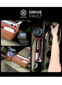 Maxwell Electronics Maxwell Drive Vault Car Seat Gap Seam Storage Box Cup Holder Additional Storage for Your Devices Like Mobile Phone Tablets Eyeglasses Wallet Money Coins Notebook Pen Organizer Keys Organizer (Black)  - Image 2