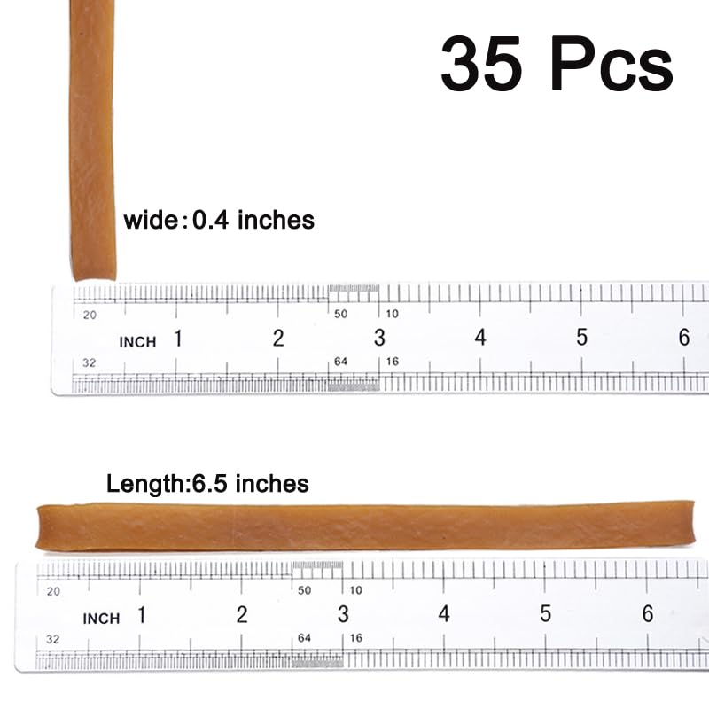YOUOWO Rubber Bands Large Wide 6.5inch 35pcs Rubber Bands for Office Supplies Home School Elastic bands Large - Image 2