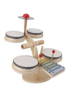 General Kids drum set, all in one Montessori musical instrument set, toddler toys, natural wooden music set, baby sense toys, boys birthday gift  - Image 1