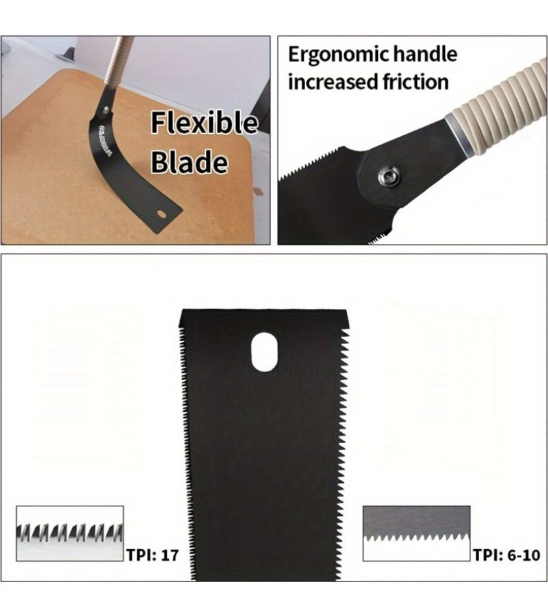 Japanese Pull Saw Set 6 Inch Double Sided With Single Edge Saw For Wood PVC Pipe Cutting - Image 5