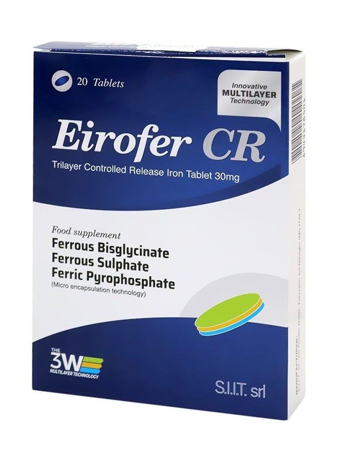 Eirofer CR Controlled Release Iron 30 mg Tablets 20's - Image 1