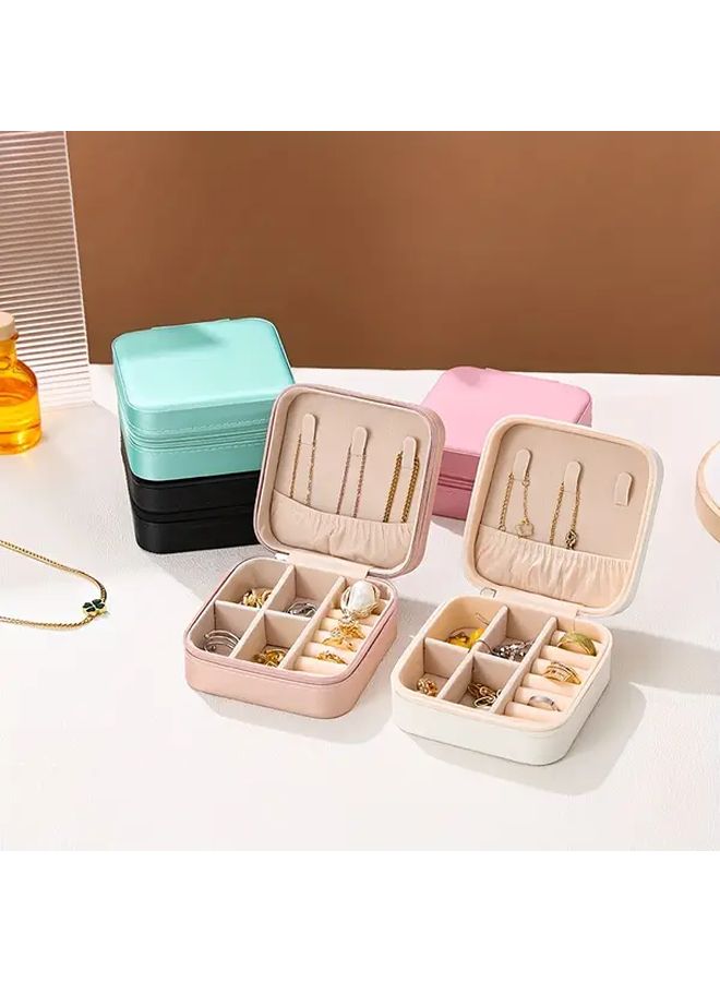 2025 Pink Padded Divided Jewelry Organizer Portable For Home And Travel - Image 1
