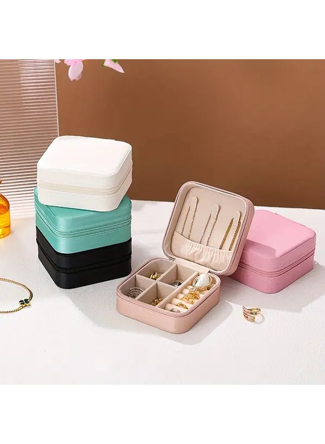 2025 Pink Padded Divided Jewelry Organizer Portable For Home And Travel - Image 2