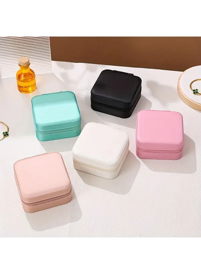 2025 Pink Padded Divided Jewelry Organizer Portable For Home And Travel - Image 5