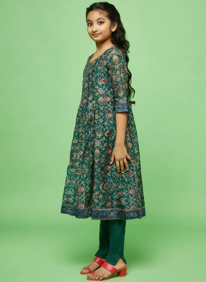 AKS  Floral Printed Anarkali Kurta Set for Girls for Women | Best Price UAE