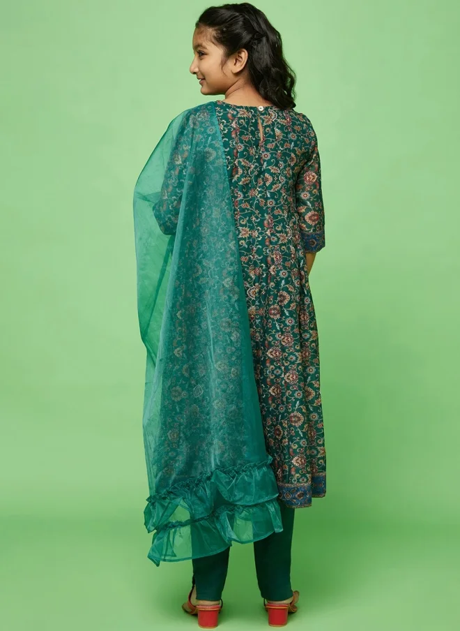 AKS  Floral Printed Anarkali Kurta Set for Girls for Women | Best Price UAE