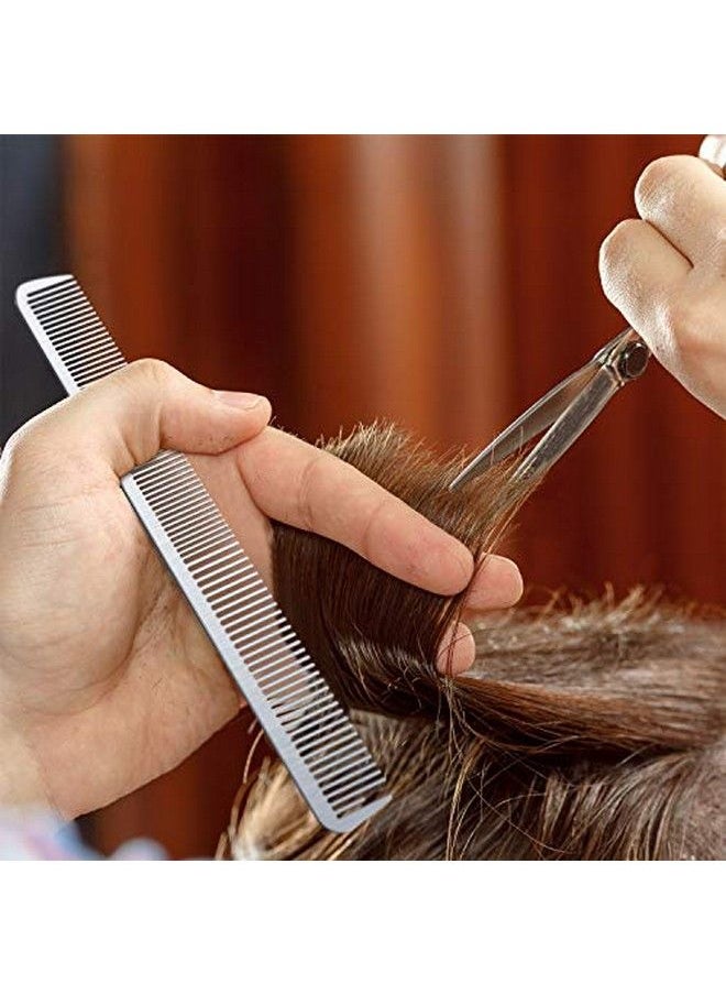 BOAO - 5 Pieces Stainless Steel Hair Comb Set Metal Tail Combs Silver Fine Cutting Comb Hairdressing Steel Comb Rat Tail Comb Teasing Pintail Barber Comb Stainless Steel Hair Styling Grooming Detangler Comb - Image 1