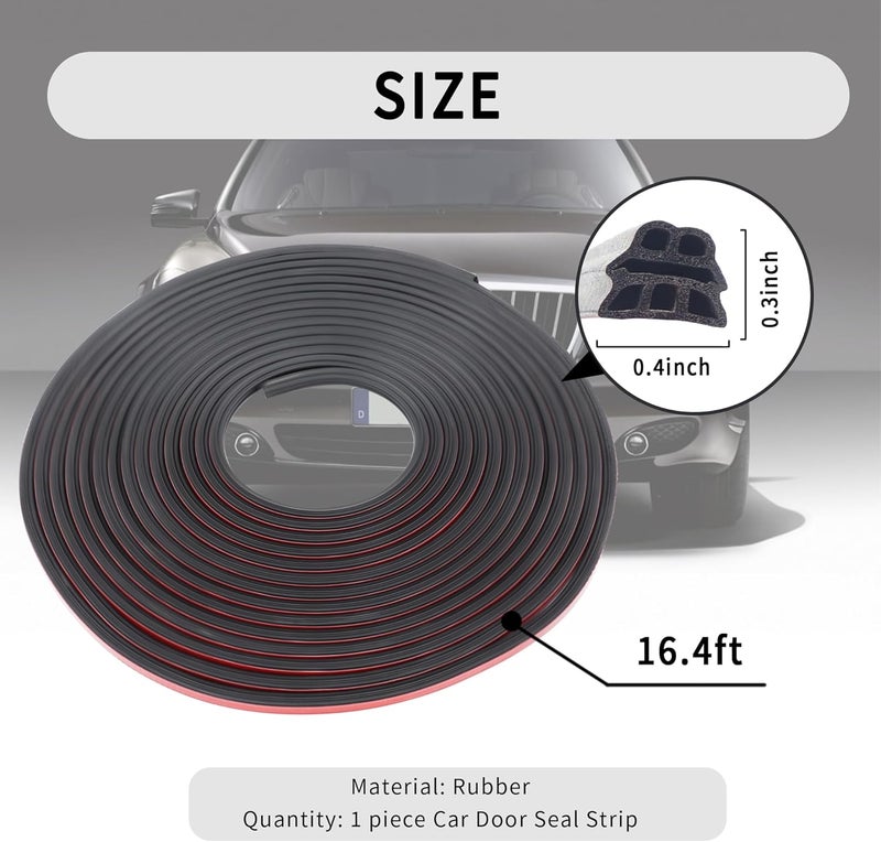 Junecarp 16.4Ft Automotive Weather Stripping - Soundproofing Car Door Seal Strip - Image 2