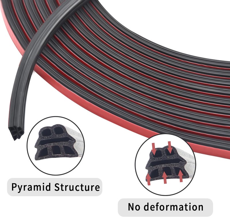 Junecarp 16.4Ft Automotive Weather Stripping - Soundproofing Car Door Seal Strip - Image 3