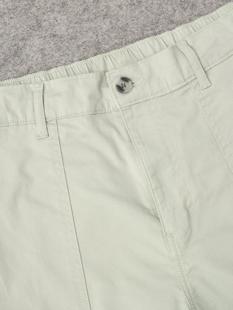 The Souled Store Utility Line: Feather Grey Men and Boys Elastic Waistband Solid Cotton Twill Straight Fit Lightweight Functional Cargo Pants - Image 5