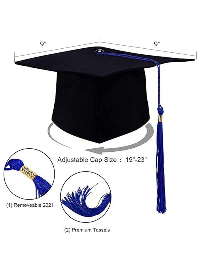 Graduation Cap with Tassel for High School and College, Black Grad Graduation Cap, Adjustable Adult Graduation Cap, Topper Mortar Board Graduation Ceremony Hat, Graduation Party Ceremony - Image 2