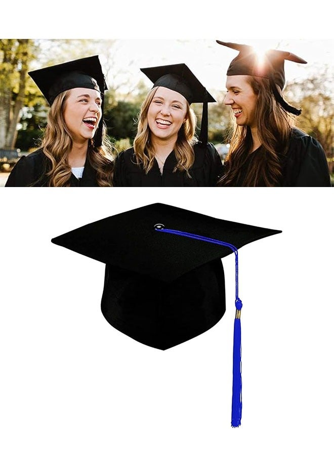 Graduation Cap with Tassel for High School and College, Black Grad Graduation Cap, Adjustable Adult Graduation Cap, Topper Mortar Board Graduation Ceremony Hat, Graduation Party Ceremony - Image 1