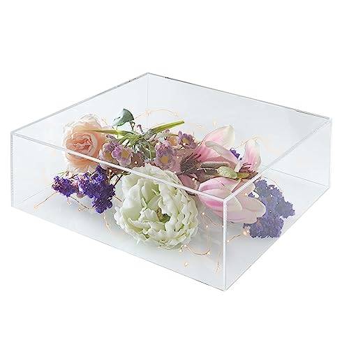 NOKI Square Acrylic Cake Stand: 12 Inch Cake Stand with Hollow Bottom, Fillable Decorative Cake Riser Stand for - Image 2