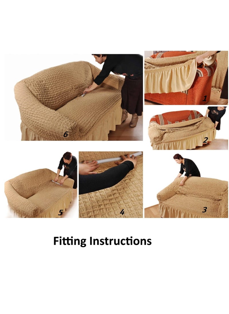 Fabienne - Stretchable L Shape Sofa Cover Corner Couch Cover 6 Seater Free Size Fits on Different Models of Sofa 4 to 6 Meter Length Navy Blue - Image 1