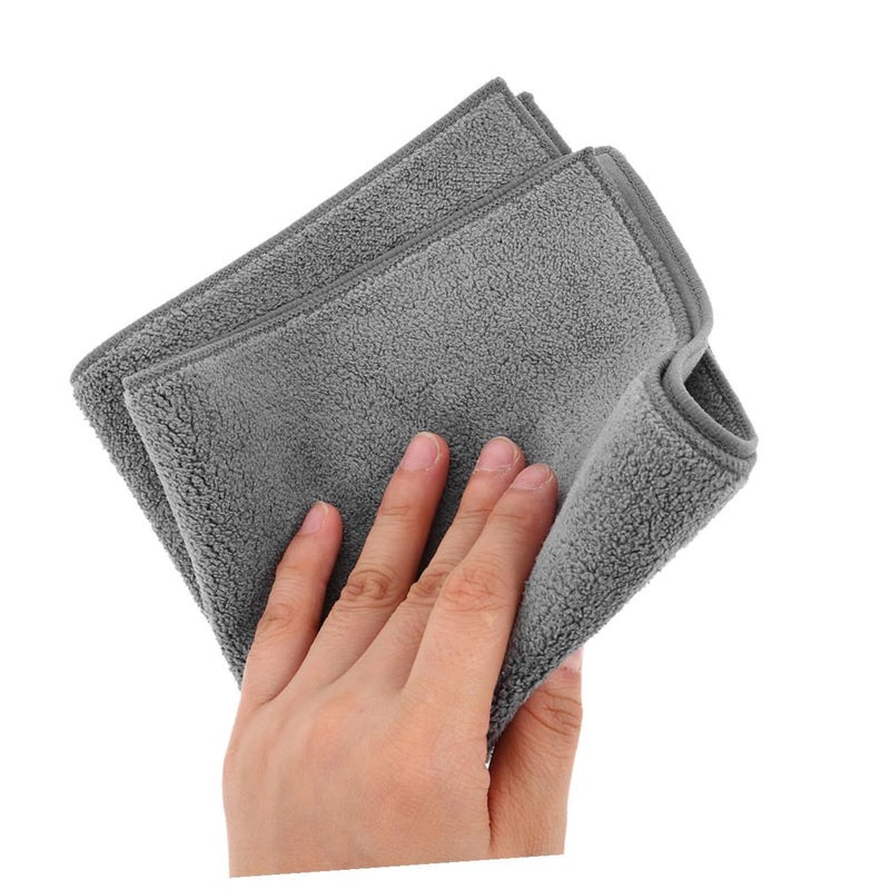 Kichvoe Double Sided Microfiber Car Wash Towels 2pcs Absorbent Cleaning Cloths 30x30cm - Image 3