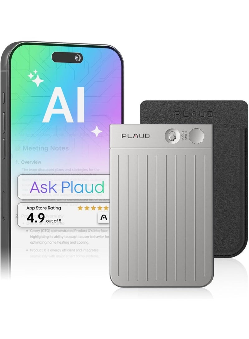 PLAUD AI Voice Recorder with Dual Engine, Smart Meeting Notes, App Control, Magnetic Case – Portable Digital Recorder - Image 1