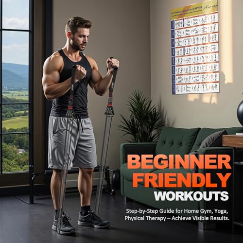 HPYGN Workout Bands, Resistance Bands with Handles, 200lbs Heavy Exercise Bands for Working Out, Tension Bands with Door Anchor, Ankle Straps, for Fitness, Resistance Training, Yoga, Physical Therapy - Image 5