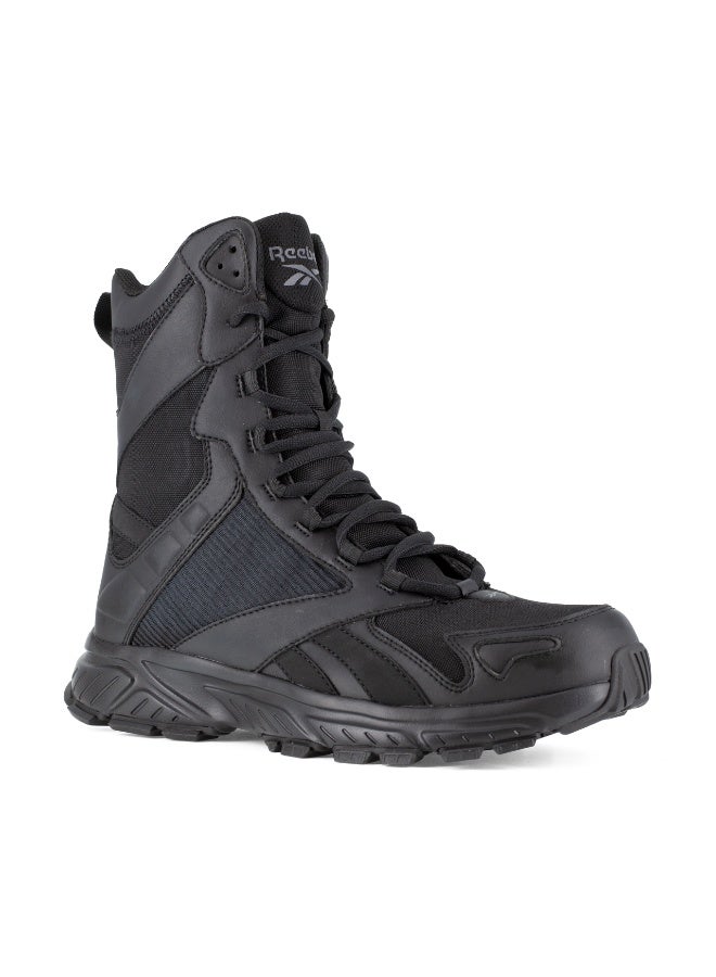 Reebok Work Hyperium Tactical 8" Black Men’s Trail Running Boot with Side Zipper, Slip-Resistant Safety Work Boot, Lightweight, FuelFoam Cushioning, Memory Foam, 3D Terrain Grip - Image 1