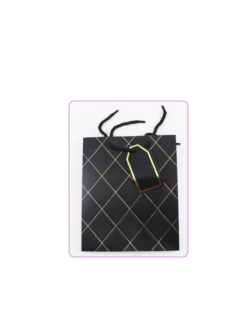 PARTY FUN - Paper Gift Bag Elegant Black Color, 10x18x23cm, Perfect for Birthday, Wedding, Anniversary, and Special Occasions - Image 1