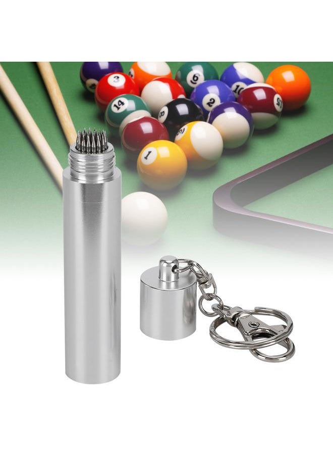 Thoraya Portable Snooker Pool Cue Stick Pick Tip Shaper with Chain Metal Repair Tool AccessoriesSilver  - Image 5