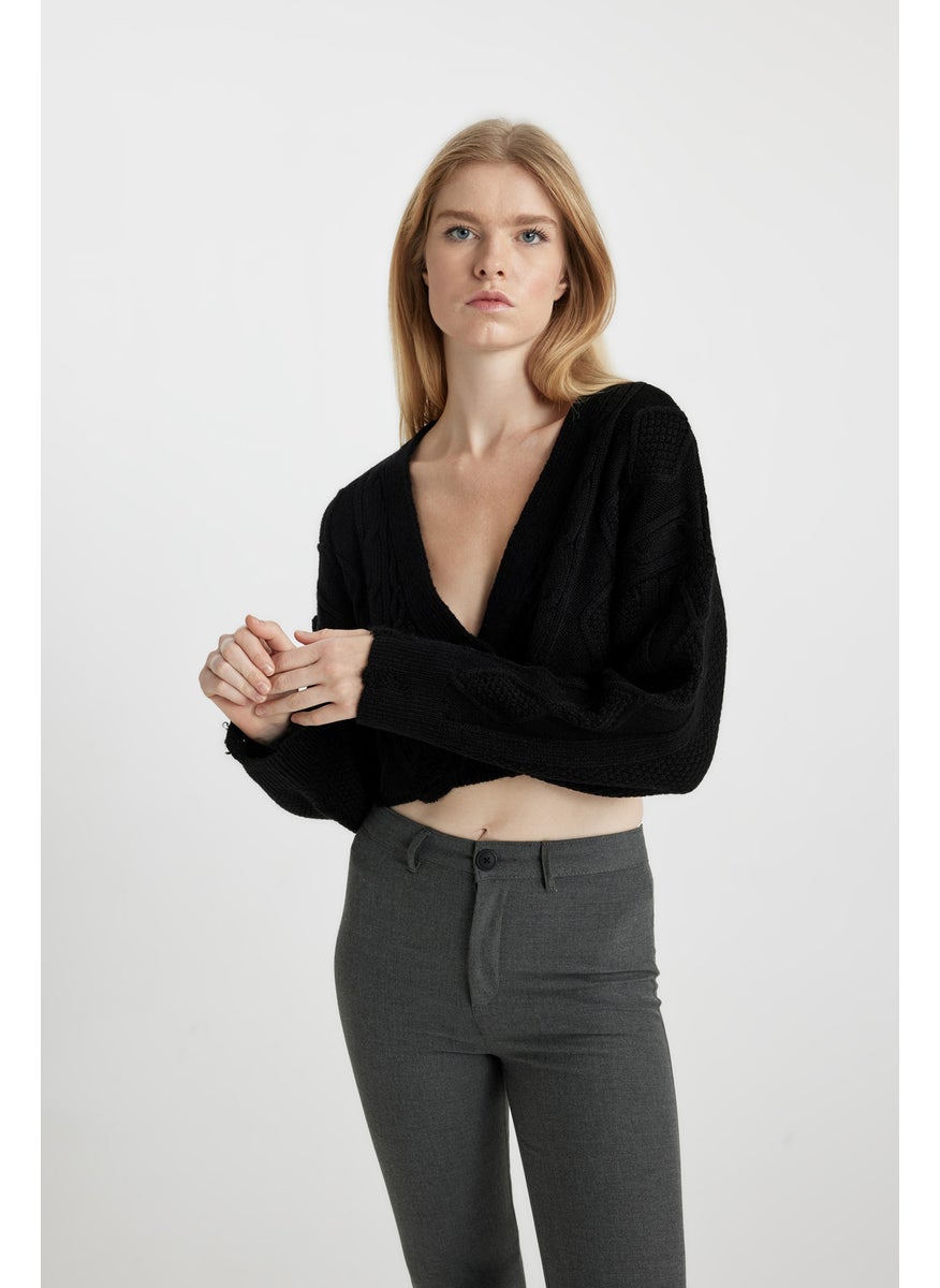DeFacto Woman Regular Fit V-Neck Knitwear Cardigan  - Image 5