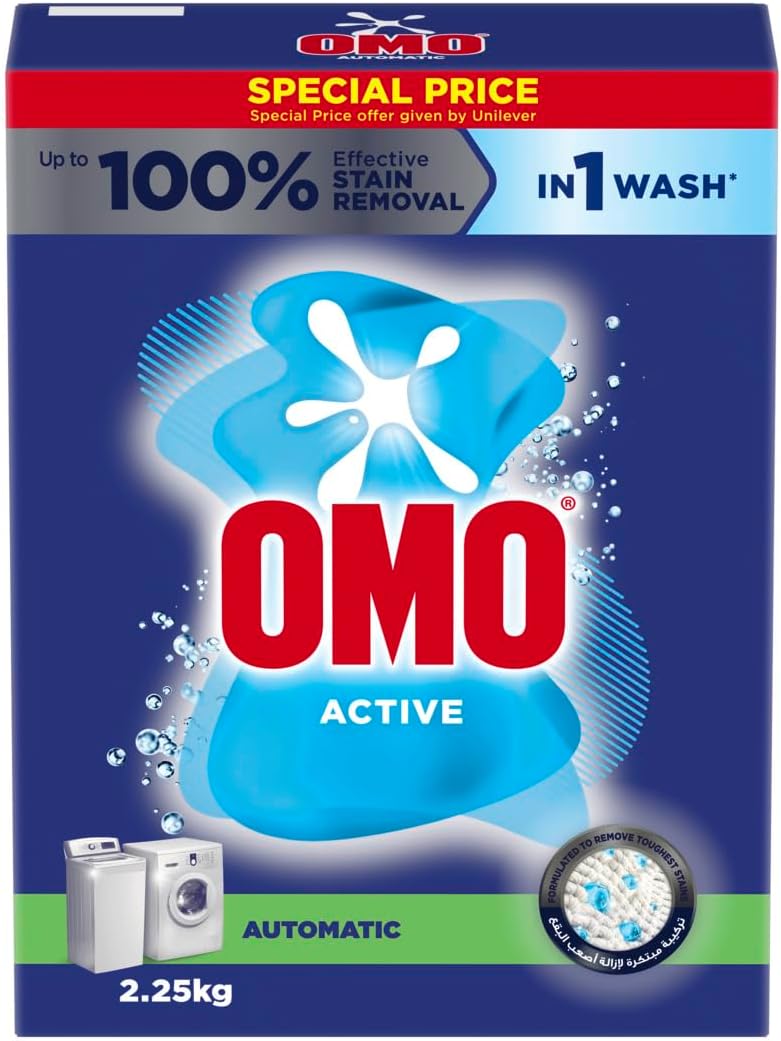 OMO Active Automatic Powder Laundry Detergent, 2.25 KG - Up to 100% Stain Removal - Image 3