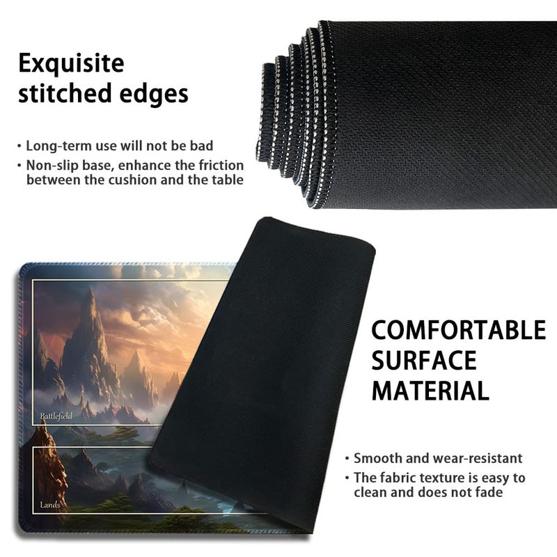 DAUXID Edge-Stitched 24x14 Inch MTG Playmat,TCG Playmat with Free Storage Bag, Non-Slip Gaming Mat,Ideal for MTG Card Games (DKT (48),Zones 1) - Image 3