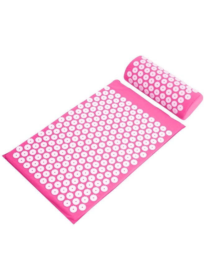 كيل › مجموعة وسادة وحصيرة علاج بالضغط لتخفيف آلام الظهر والرقبة، حصيرة تدليك بالوخز بالإبر لتخفيف التعب والإجهاد وتحسين النوم – وردي - Image 1