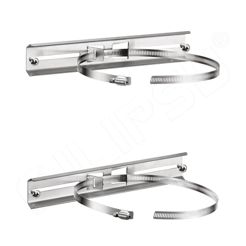 QILIPSU Pole Mounting Kits 304 Stainless Steel 114 x 19 Brackets with Adjustable 28 Inch Clamps for Electrical Boxes Devices and Outdoor Applications