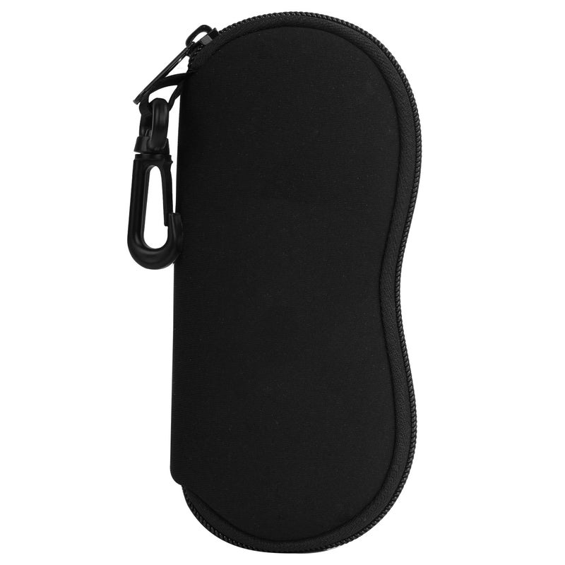 MoKo Eyeglass Soft Case, Zippered Neoprene Sunglasses Pouch with Clip for Men Women - Black - Image 1