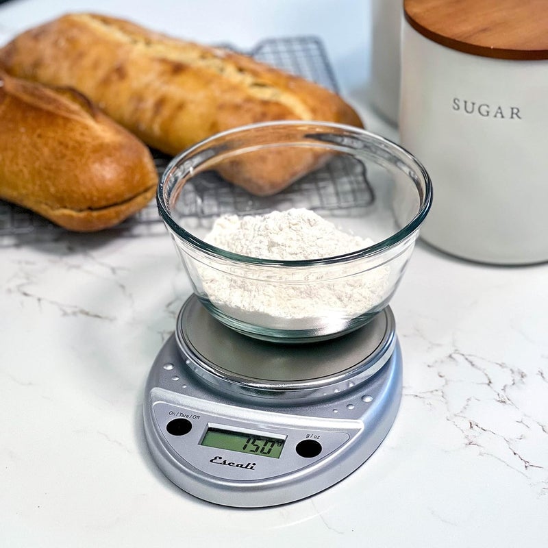 Escali ميزان الطعام الرقمي بريمو - ميزان مطبخ متعدد الوظائف وميزان خبز لقياس الوزن بدقة والتحكم في الحصص، 8.5 × 6 × 1.5 بوصة، كروم - Image 3