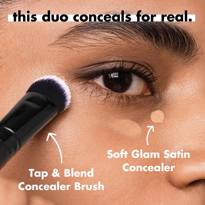 elf e.l.f. Tap & Blend Concealer Brush, Covers Blemishes & Dark Spots For An Airbrushed Finish With A Precision Tip, Synthetic, Vegan, & Cruelty-Free - Image 4