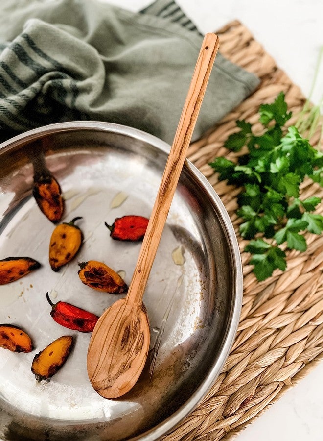 سيليو طقم أدوات مطبخ من خشب الزيتون من سيليو توسكانا، مكون من 3 قطع، يشمل ملعقة مسطحة مثقبة، وملعقة تقليب، وملعقة طهي، طبيعي - Image 3