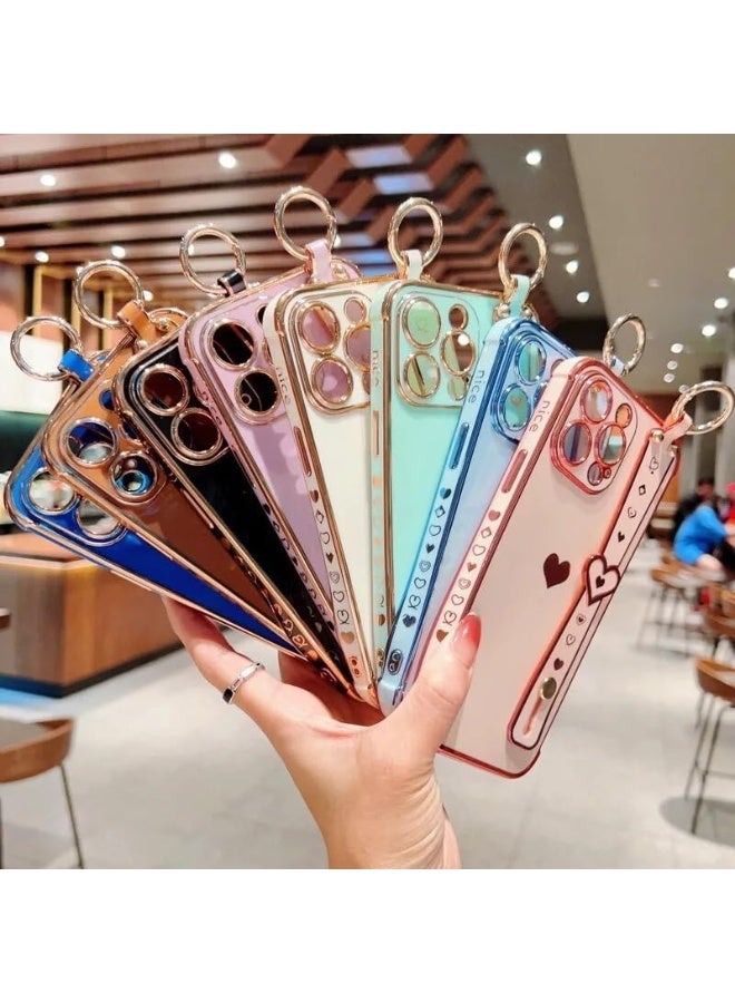 Q TRIPLE A Perfect & Beautiful Case for iPhone 16 Pro | Super Girly Design | Electroplated Smiley & Emoji | Protective & Soft Cover | with Adjustable Finger Strap & Kickstand | Anti-Fall Fashion Case for Women & Girls | Special or Party & Events | Color (Green) - Image 4