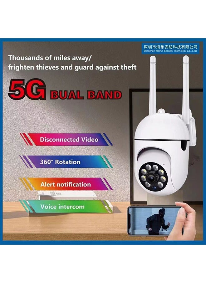 LEXIN - Security Cameras,2.4GHz & 5G WiFi Cameras Home Security,1080P Dome Surveillance Cameras 360° View,Waterproof Security Camera with Motion Detection,2-Way Audio (TF Card Storage not included) - Image 1