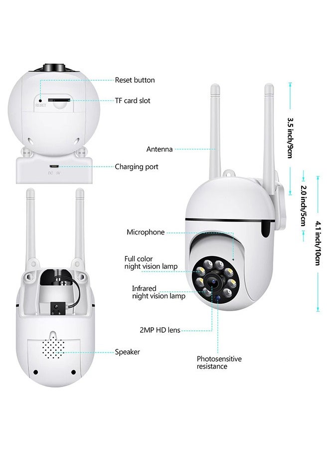 LEXIN - Security Cameras,2.4GHz & 5G WiFi Cameras Home Security,1080P Dome Surveillance Cameras 360° View,Waterproof Security Camera with Motion Detection,2-Way Audio (TF Card Storage not included) - Image 1