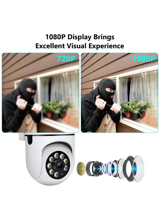 LEXIN - Security Cameras,2.4GHz & 5G WiFi Cameras Home Security,1080P Dome Surveillance Cameras 360° View,Waterproof Security Camera with Motion Detection,2-Way Audio (TF Card Storage not included) - Image 1