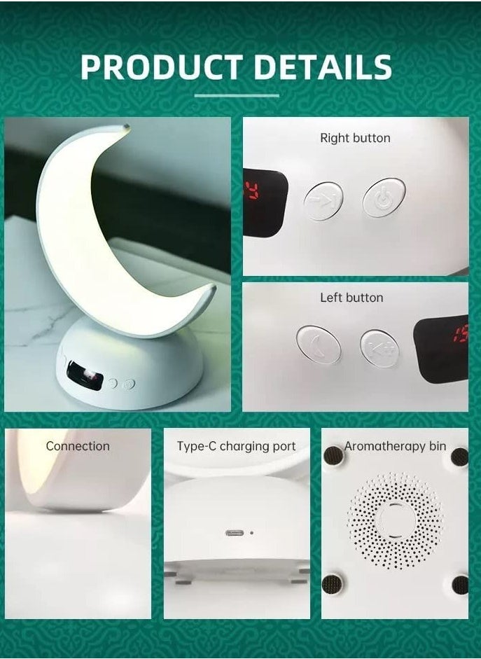 Generic - LED Moon Lamp Aromatherapy Function Speaker Quran and Alarm Clock - Image 1
