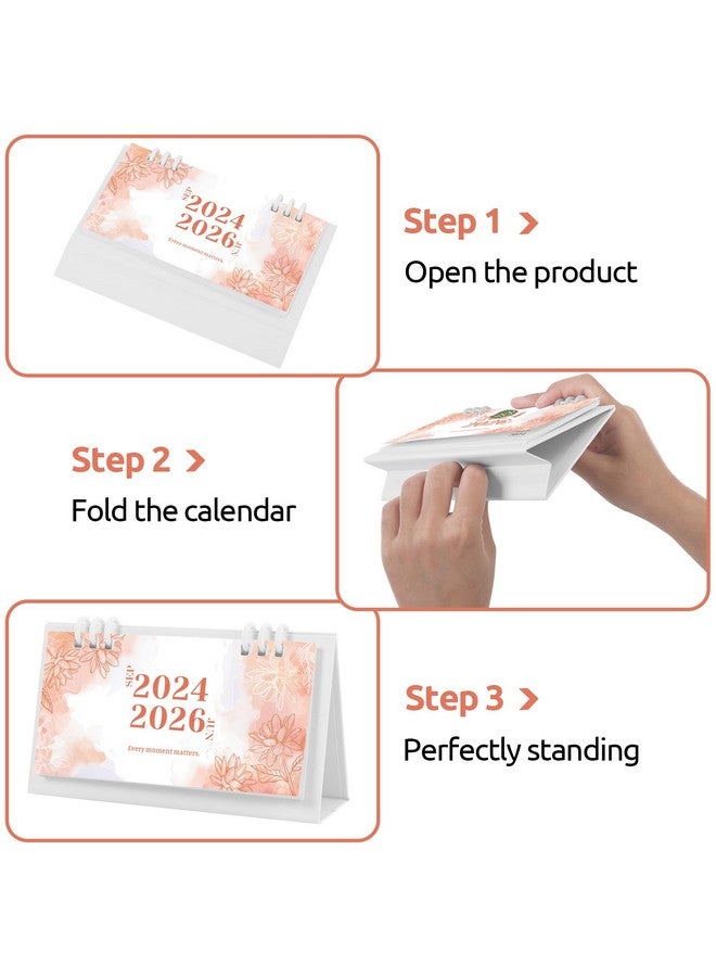 KONVINIT Small Desk Calendar 2024-2025, Aesthetic 2025 Desk Calendar - 6.8" X 3.7" - Runs From Sep. 2024 Until June. 2026, 28 Months Mini Desktop Calendar For School, Home And Office Supplies  - Image 3